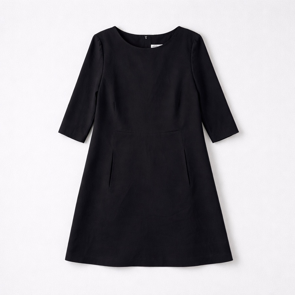 Vince Camuto Navy Blue Dress 14W Plus Size 3/4 Sleeve Pockets Knee Length